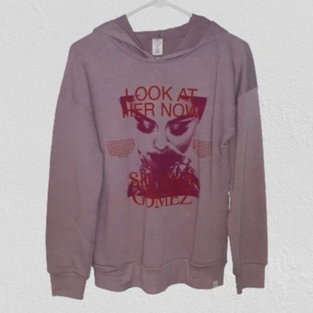 🔥Selena Gomez "Look at Her Now" Hoodie girls size XL (14-16) light purpleA154